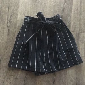 Pull & Bear Navy Pinstriped Shorts